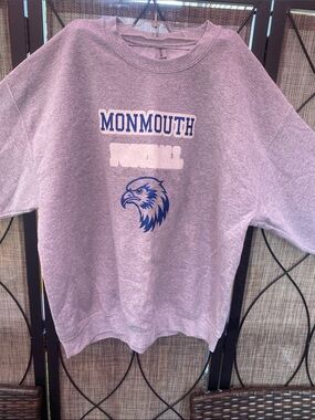 Monmouth Gray Crewneck Sweatshirt with Blue Eagle Graphic